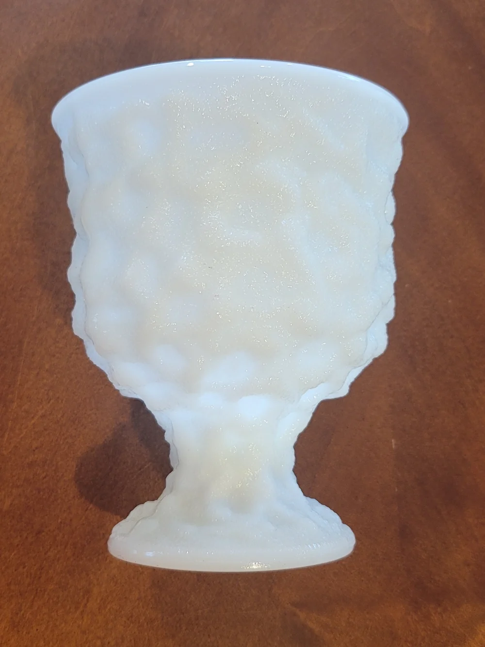 E.O. BRODY Textured‎ Milk Glass Pedestal Vase Model M3000 6.5 Inch